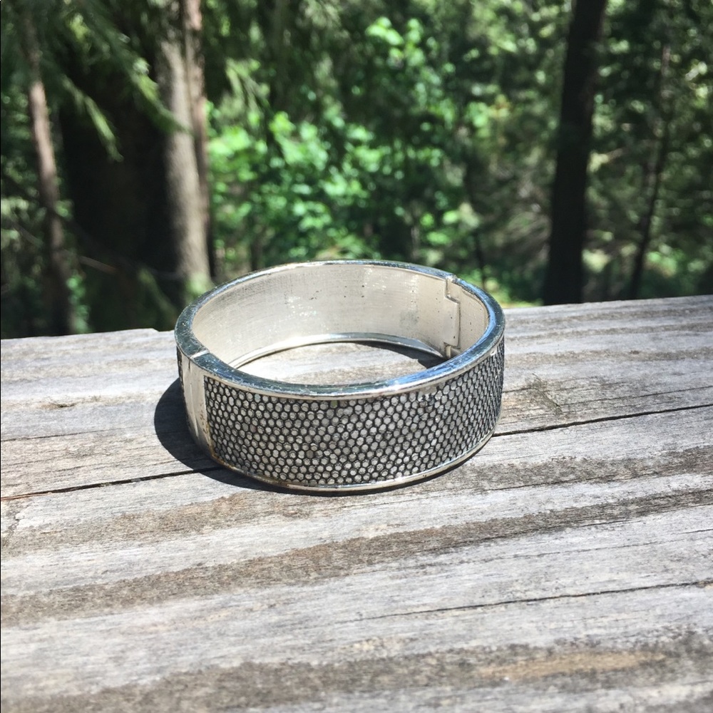 Silver bangle bracelet silver statement chunky chain necklace vintage je… - Picture 13 of 14